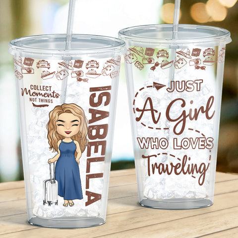 Travel Far Enough, You Meet Yourself - Travel Personalized Custom Clear Acrylic Tumbler - Gift For Travel Lovers