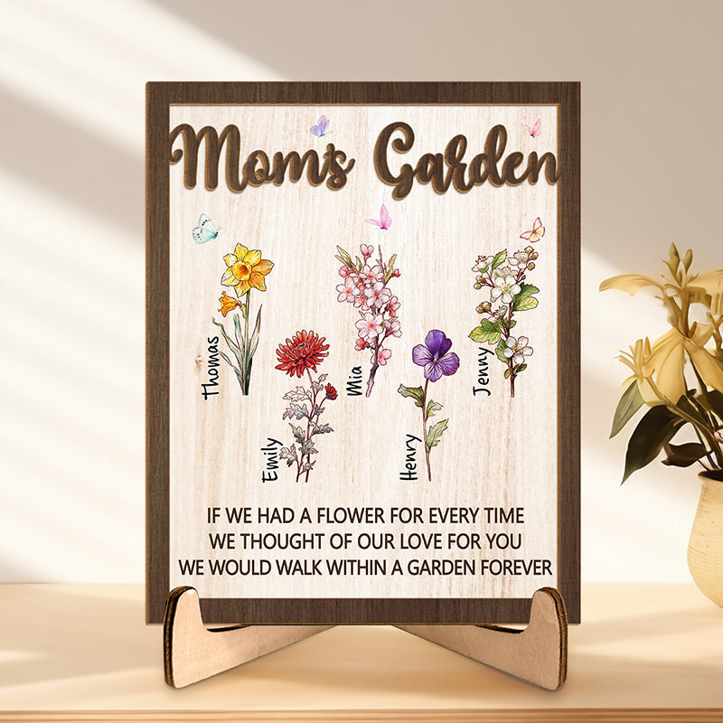 I Thought Of My Love For You - Family Personalized Custom 2-Layered Wooden Plaque With Stand - House Warming Gift For Mom, Grandma