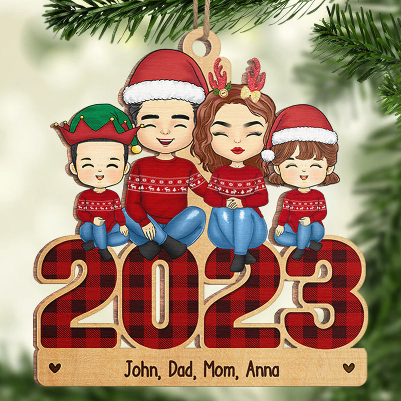 We're A Family - Family Personalized Custom Ornament - Wood Custom Shaped - Christmas Gift For Family Members