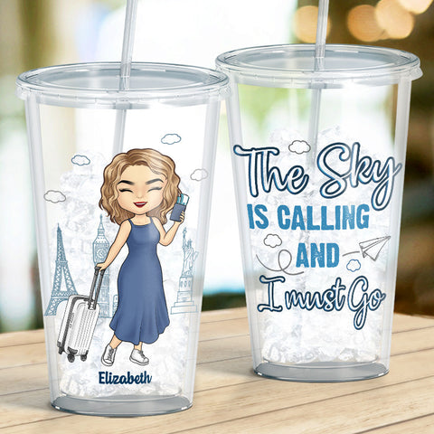 Adventure Is Worthwhile - Travel Personalized Custom Clear Acrylic Tumbler - Gift For Travel Lovers