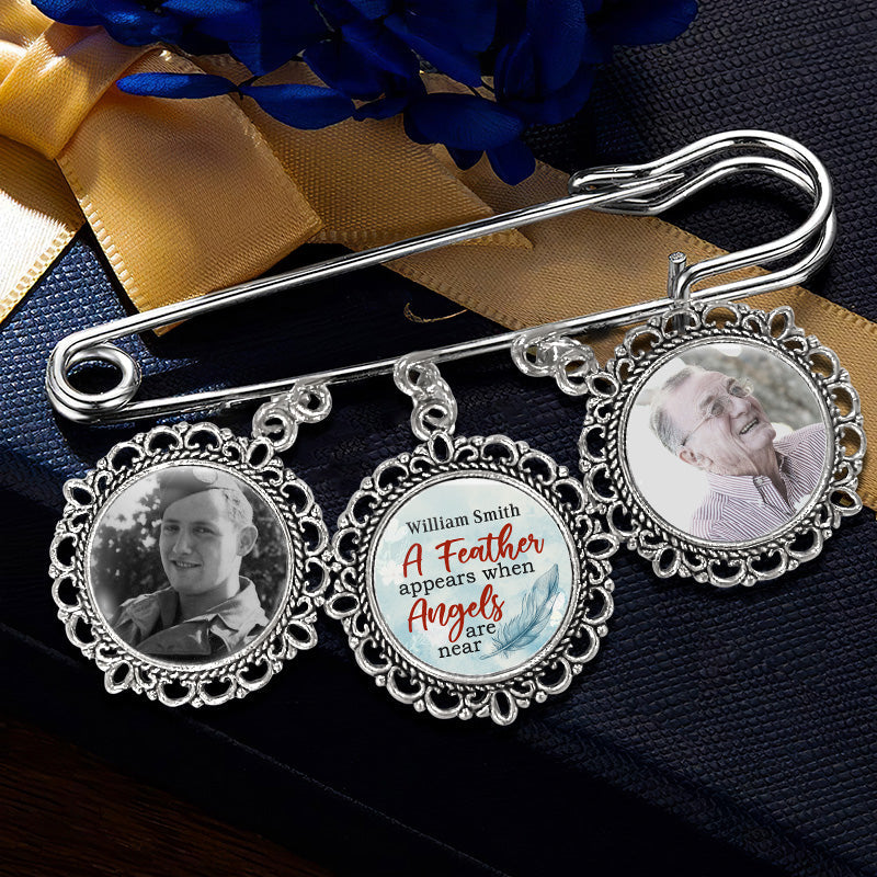 Custom Photo Walk With Me Today And Always - Memorial Personalized Custom Round Shaped Lapel Pin, Brooch - Sympathy Gift For Family Members