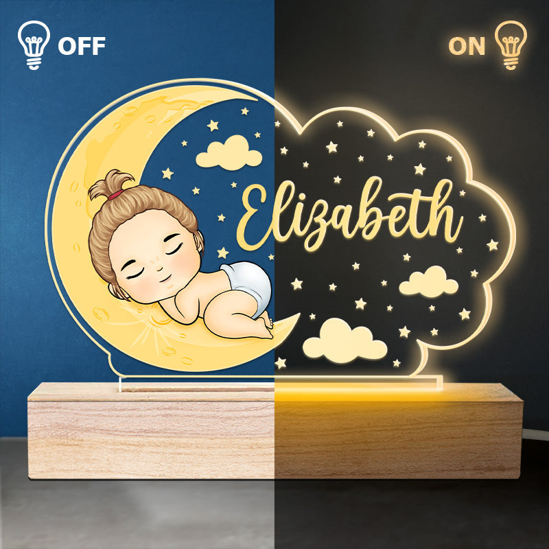 Sleep Tight Baby - Family Personalized Custom Heart 3D LED Light - Mother's Day, Baby Shower Gift, Gift For First Mom