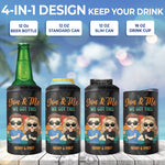 Drinking Buddies Husband Wife - Couple Personalized Custom 4 In 1 Can Cooler Tumbler - Gift For Husband Wife, Anniversary