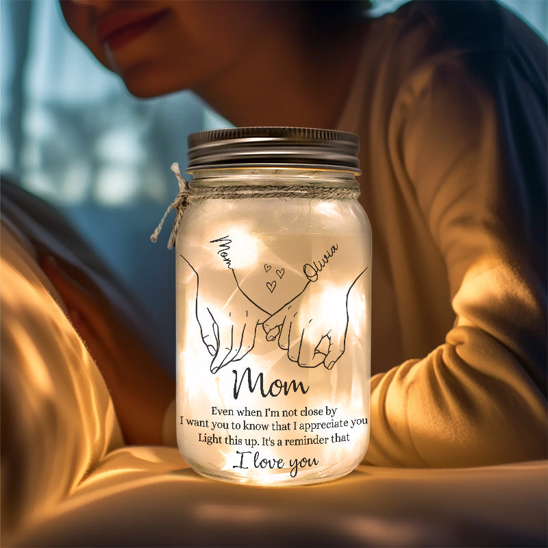 It's A Reminder That I Love You - Family Personalized Custom Mason Jar Light - Gift For Mom, Grandma