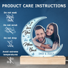 Custom Photo Love You To The Moon And Back - Couple Personalized Custom Shaped 3D LED Light - Upload Photo Gift For Husband Wife, Anniversary