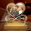 Custom Photo I Love You To Infinity And Beyond - Couple Personalized Custom Infinity Heart Shaped 3D LED Light - Gift For Husband Wife, Anniversary