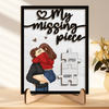 My Missing Piece, My Better Half - Couple Personalized Custom 2-Layered Wooden Plaque With Stand - House Warming Gift For Husband Wife, Anniversary