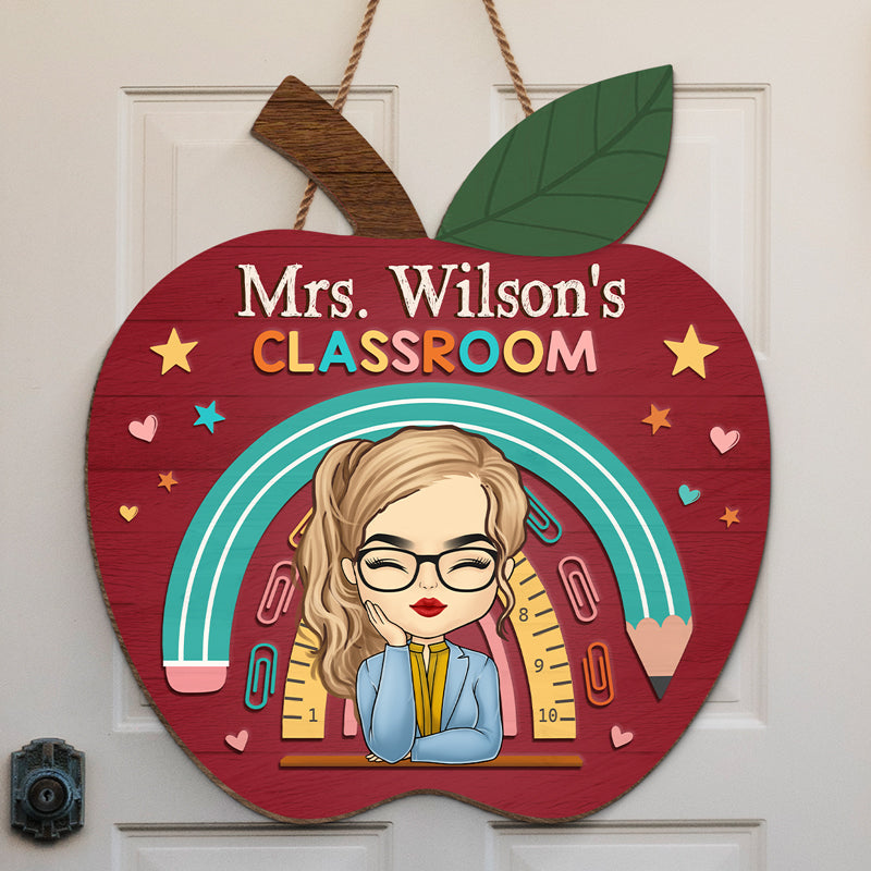 Experiment Fail Learn Repeat - Teacher Personalized Custom Round Shaped Home Decor Wood Sign - House Warming Gift For Teacher, Back To School