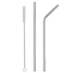 Combo 1 Replacement Lid, 2 Straws And 1 Cleaner Brush - BPA Free Lid, Stainless Steel Metal Straws With Cleaner Brush Set - Reusable Drinking Accessories For Tumblers, Mugs, Cups