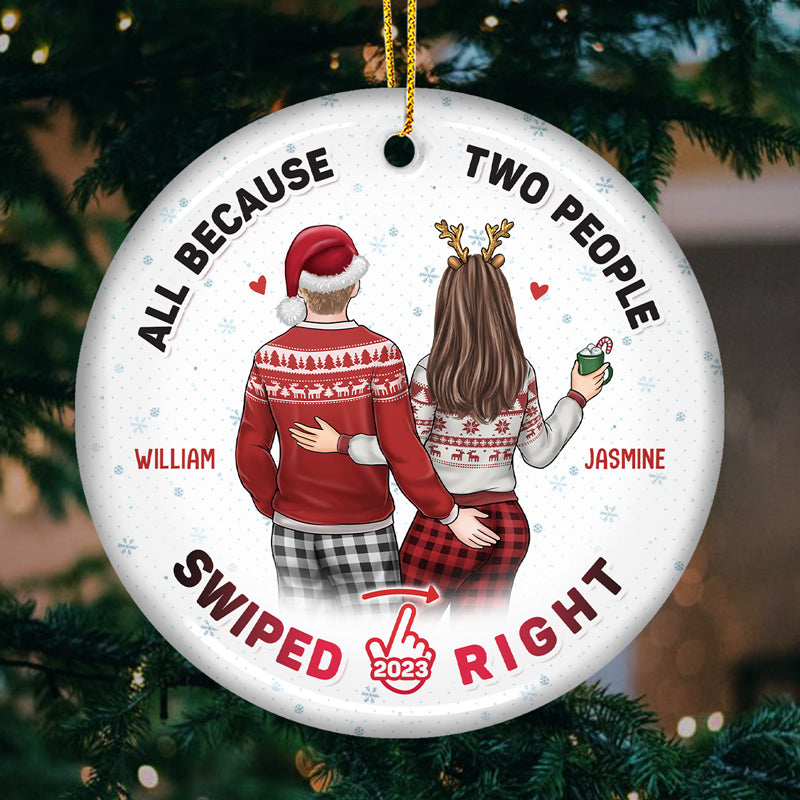 My Breath My Life My Everything - Couple Personalized Custom Ornament - Ceramic Round Shaped - Christmas Gift For Husband Wife, Anniversary