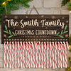 Christmas Kisses And Candy Cane Wishes - Family Personalized Custom Candy Christmas Countdown Wooden Sign, Advent Calendar - Christmas Gift For Family Members