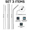 Combo 1 Replacement Lid, 2 Straws And 1 Cleaner Brush - BPA Free Lid, Stainless Steel Metal Straws With Cleaner Brush Set - Reusable Drinking Accessories For Can Cooler Tumbler