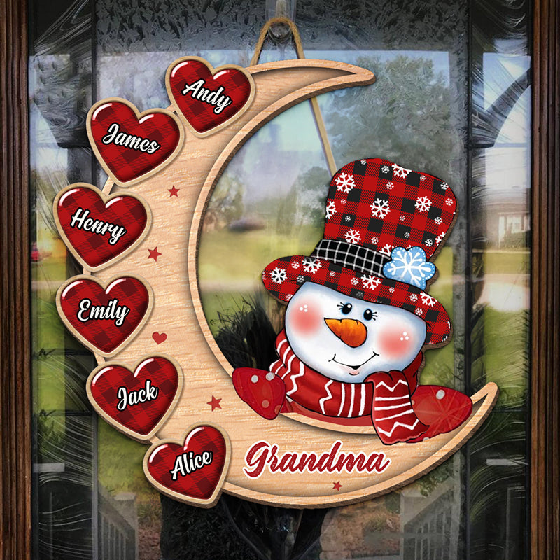 Grandkids Complete The Circle Of Love - Family Personalized Custom Shaped Home Decor Wood Sign - House Warming Gift, Christmas Gift For Grandma
