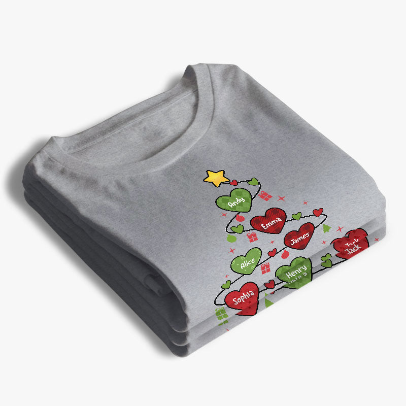 Grandma And Kids Christmas Heart Tree - Family Personalized Custom Unisex T-shirt, Hoodie, Sweatshirt - Christmas Gift For Mom, Grandma