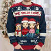 Family Knows How To Sparkle At Christmas - Family Personalized Custom Ugly Sweatshirt - Unisex Wool Jumper - Christmas Gift For Family Members