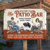 The Patio Bar Good Friends Good Times - Couple Personalized Custom Home Decor Metal Sign - House Warming Gift For Husband Wife, Anniversary
