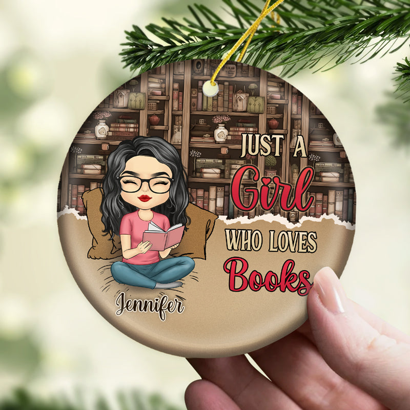 Just One More Chapter - Personalized Custom Ornament - Ceramic Round Shaped - Christmas Gift For Book Lovers