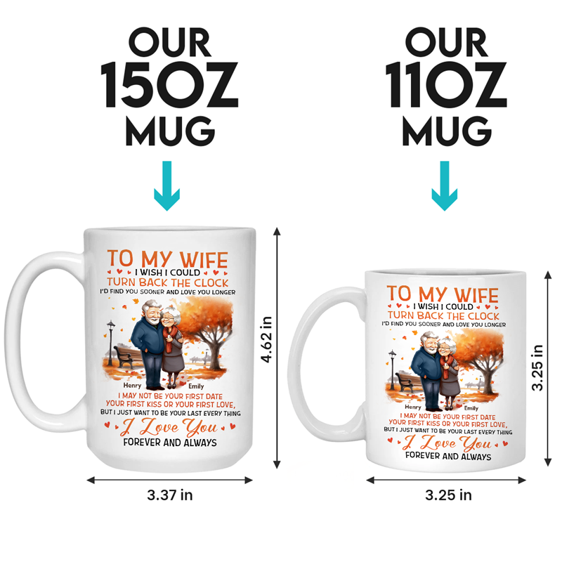 I Wish I Could Turn Back The Clock - Couple Personalized Custom Mug - Autumn Fall Gift For Husband Wife, Anniversary