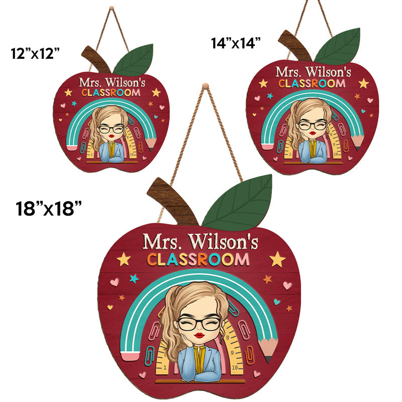Experiment Fail Learn Repeat - Teacher Personalized Custom Round Shaped Home Decor Wood Sign - House Warming Gift For Teacher, Back To School