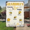Grandma's Reasons To Bee Happy - Family Personalized Custom Home Decor Metal Sign - Gift For Grandma, Mom