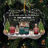 Gathered Around The Christmas Tree - Family Personalized Custom Ornament - Acrylic Benelux Shaped - Christmas Gift For Family Members