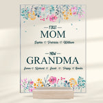 First Mom, Now Grandma - Family Personalized Custom Rectangle Shaped Acrylic Plaque - Mother's Day, Birthday Gift For Grandma