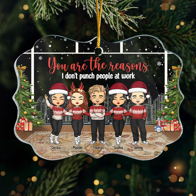 You Are The Reasons - Coworker Personalized Custom Ornament - Acrylic Benelux Shaped - Christmas Gift For Coworkers, Work Friends, Colleagues