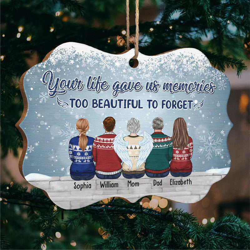 Too Beautiful To Forget - Family Personalized Custom Ornament - Wood Benelux Shaped - Christmas Gift For Family Members