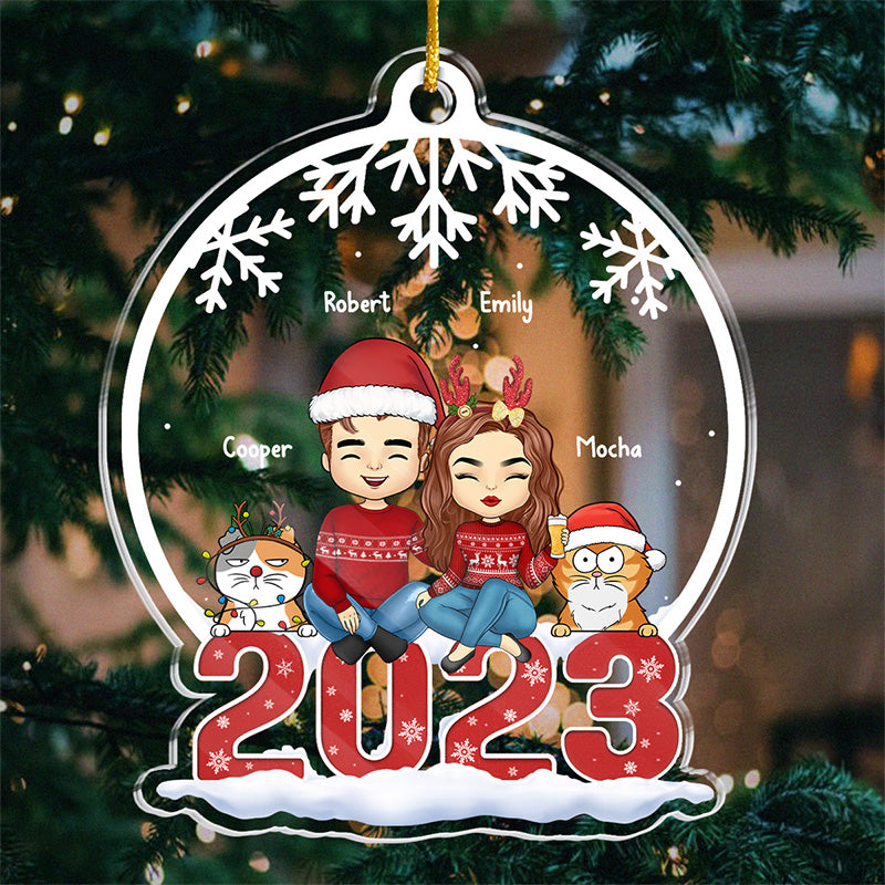 Embrace The Spirit Of Christmas - Cat Personalized Custom Ornament - Acrylic Custom Shaped - Christmas Gift For Pet Owners, Pet Lovers