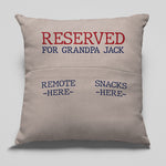 Reserved For Dad - Family Personalized Custom Pocket Pillow - Father's Day, Birthday Gift For Dad, Grandpa