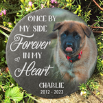 Custom Photo Once By My Side Forever In My Heart - Memorial Personalized Custom Memorial Stone - Sympathy Gift For Pet Owners, Pet Lovers