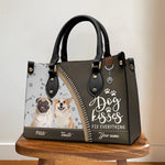Custom Photo Life Is Better With Fur Babies - Dog & Cat Personalized Custom Leather Handbag - Gift For Pet Owners, Pet Lovers