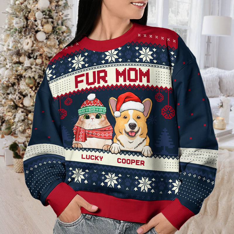 Merry Christmas Green Style - Pet Personalized Custom Ugly Sweatshirt - Unisex Wool Jumper - New Arrival Christmas Gift For Pet Owners, Pet Lovers