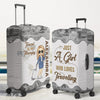 A Girl Who Loves Traveling - Travel Personalized Custom Luggage Cover - Holiday Vacation Gift, Gift For Adventure Travel Lovers