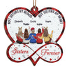 Besties Forever - Bestie Personalized Custom Ornament - Wood Custom Shaped - Christmas Gift For Best Friends, BFF, Sisters