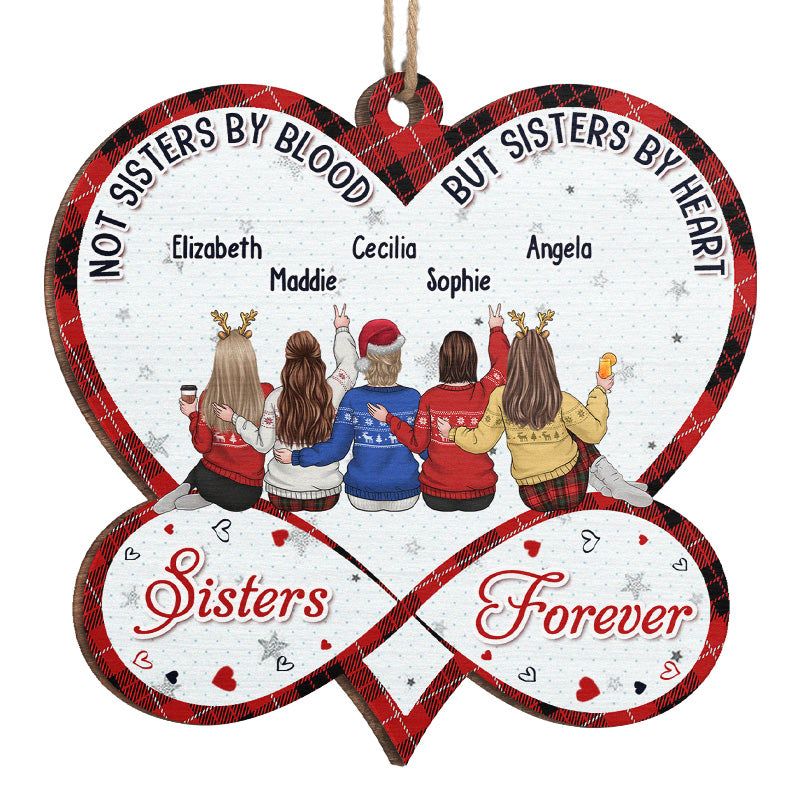Besties Forever - Bestie Personalized Custom Ornament - Wood Custom Shaped - Christmas Gift For Best Friends, BFF, Sisters