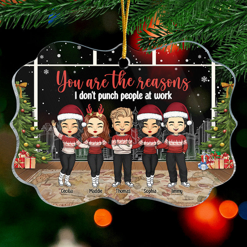 You Are The Reasons - Coworker Personalized Custom Ornament - Acrylic Benelux Shaped - Christmas Gift For Coworkers, Work Friends, Colleagues