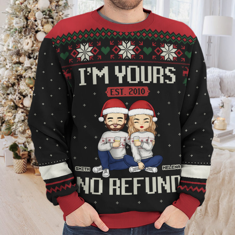 Remember I'm Yours - Couple Personalized Custom Ugly Sweatshirt - Unisex Wool Jumper - Christmas Gift For Husband Wife, Anniversary