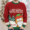 Meowy Catmas Human Servant - Cat Personalized Custom Ugly Sweatshirt - Unisex Wool Jumper - Christmas Gift For Pet Owners, Pet Lovers