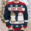 Merry Christmas Cat Dad Cat Mom - Personalized Custom Unisex Ugly Christmas Sweatshirt, Wool Sweatshirt, All-Over-Print Sweatshirt - Gift For Cat Lovers, Pet Lovers, Christmas New Arrival Gift