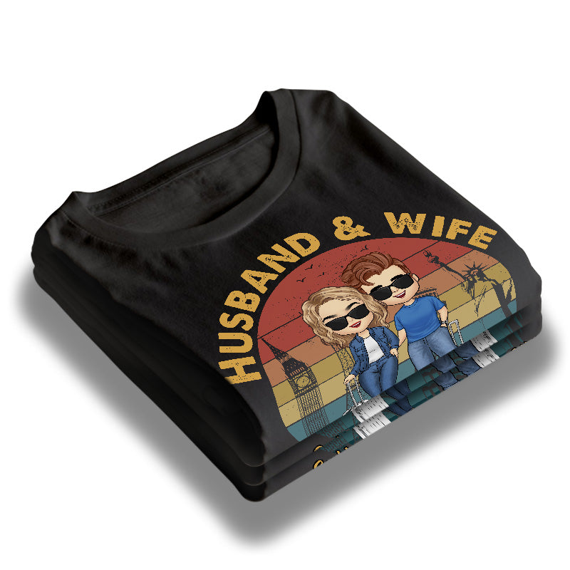 Husband & Wife, Travel Partners For Life - Couple Personalized Custom Unisex T-shirt, Hoodie, Sweatshirt -  Gift For Husband Wife, Anniversary, Travel Lovers