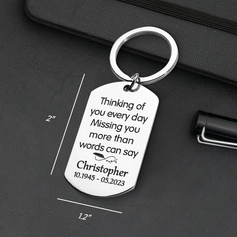 Custom Photo Missing You More Than Words Can Say - Memorial Personalized Custom Keychain - Sympathy Gift For Family Members
