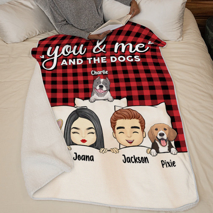 You Me And Fur Babies - Dog & Cat Personalized Custom Blanket - Gift For Pet Owners, Pet Lovers