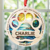 No Longer By My Side, Forever In My Heart - Memorial Personalized Custom Suncatcher Ornament - Acrylic Round Shaped - Sympathy Gift For Pet Owners, Pet Lovers