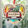 God Blessed The Broken Road - Couple Personalized Custom Suncatcher Ornament - Acrylic Heart Shaped - Christmas Gift For Husband Wife, Anniversary