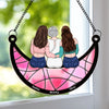 The Love Between A Mother And Daughter Is Forever - Family Personalized Window Hanging Suncatcher - Mother's Day, Gift For Mom
