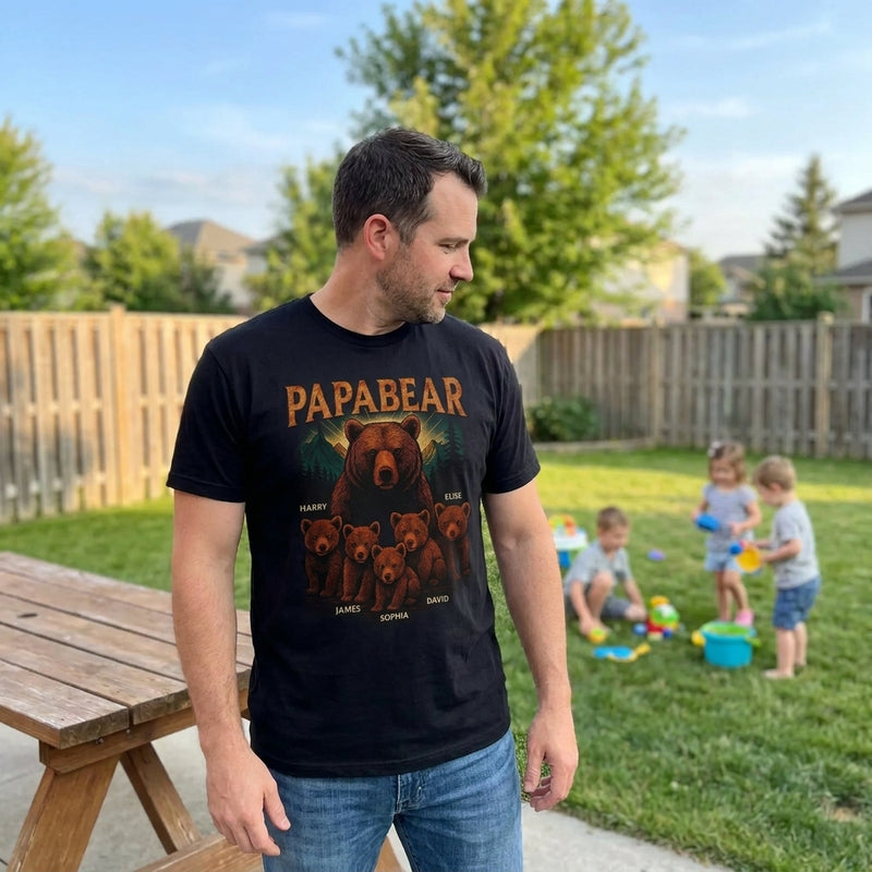 Protected By Papa Bear - Family Personalized Custom Unisex T-shirt, Premium T-shirt, Hoodie - Father's Day, Gift For Dad, Grandpa