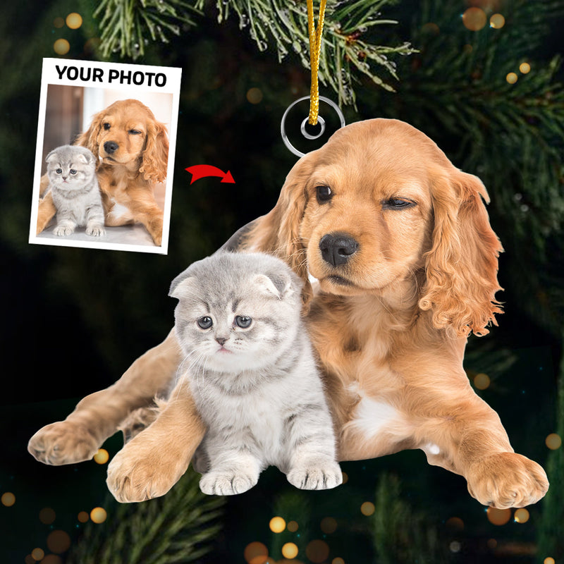 Custom Photo Special Gift - Dog & Cat Personalized Custom Ornament - Acrylic Custom Shaped - Christmas Gift For Pet Owners, Pet Lovers