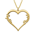You're My Love, My Everything - Couple Personalized Custom Minimalist Heart Shaped, Text Shaped Name Necklace - Birthday Gift For Wife, Anniversary, Engagement, Wedding, Marriage Gift