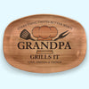Everything Tastes Better When Grandpa Grills It - Family Personalized Custom Platter - Father's Day. Birthday Gift For Grandpa, Dad